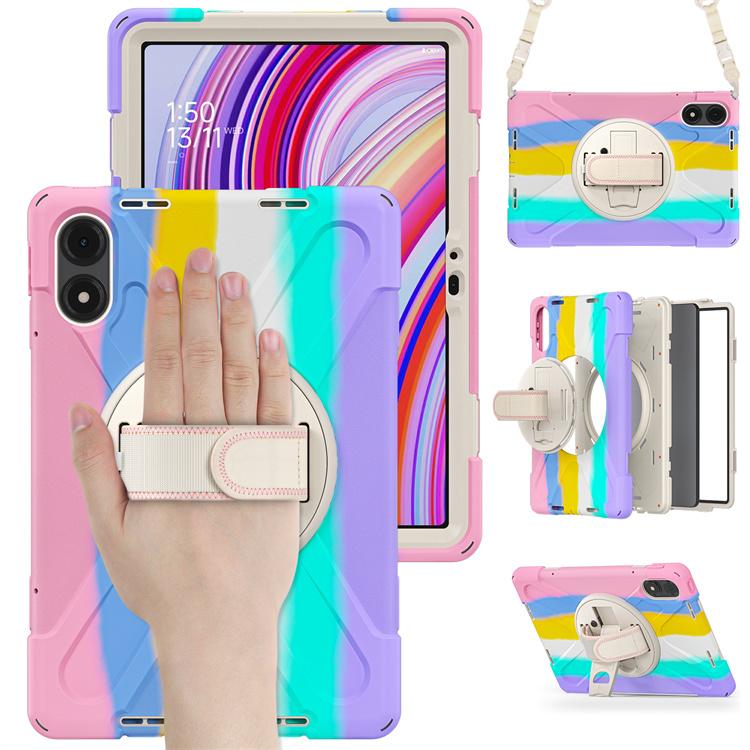 Shockproof 360 Rotation Stand Case Cover for Redmi Pad Pro 12.1 Inch Xiaomi Poco Pad 12.1 Inch with Strap Shoulder Strap