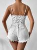 Satin Tank Top Printing Halter Crop Tops Women Summer Adjustable Shoulder Strap Camis Backless Camisole Casual Tube Female Sleeveless Cropped Vest