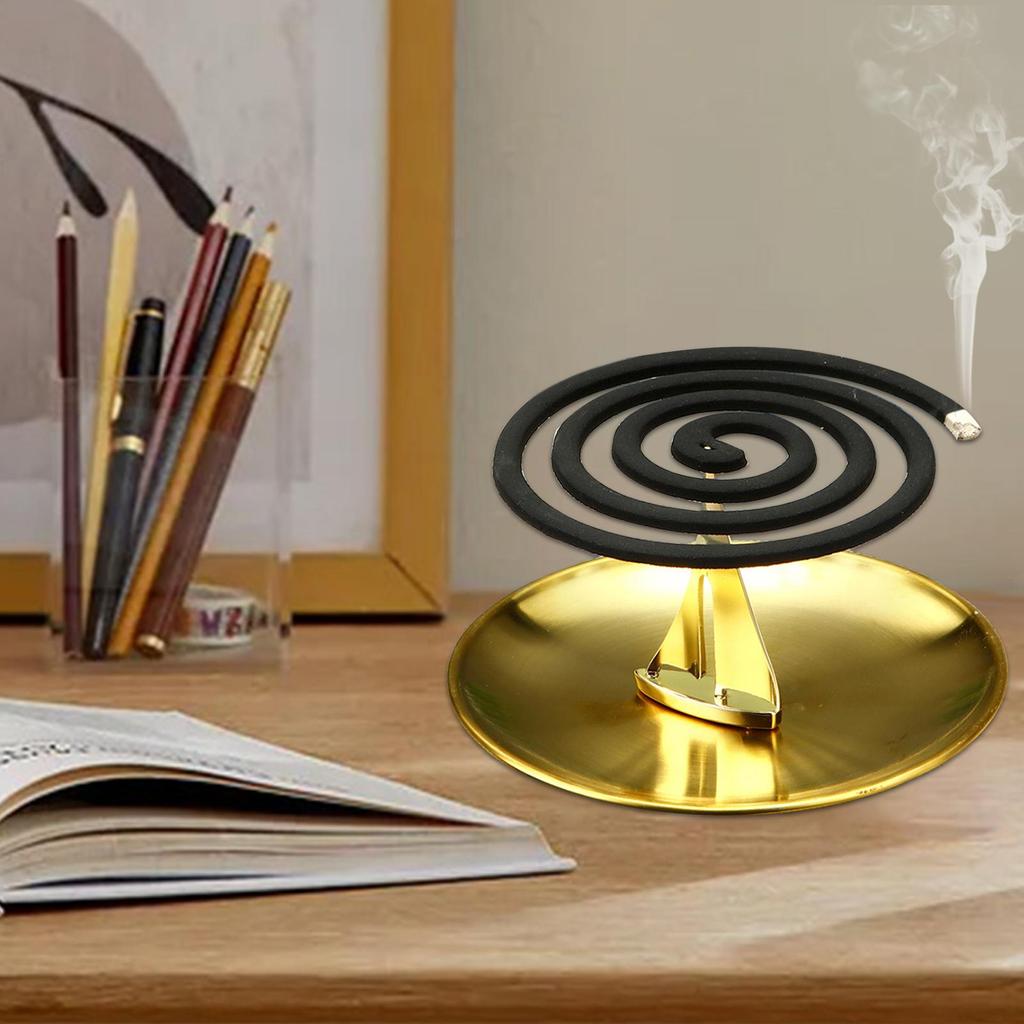 Gnat Coil Holders Boat Stand Artistic Decoration with Base Fireproof Mosquito Coil Holder for Indoor and Outdoor Camping