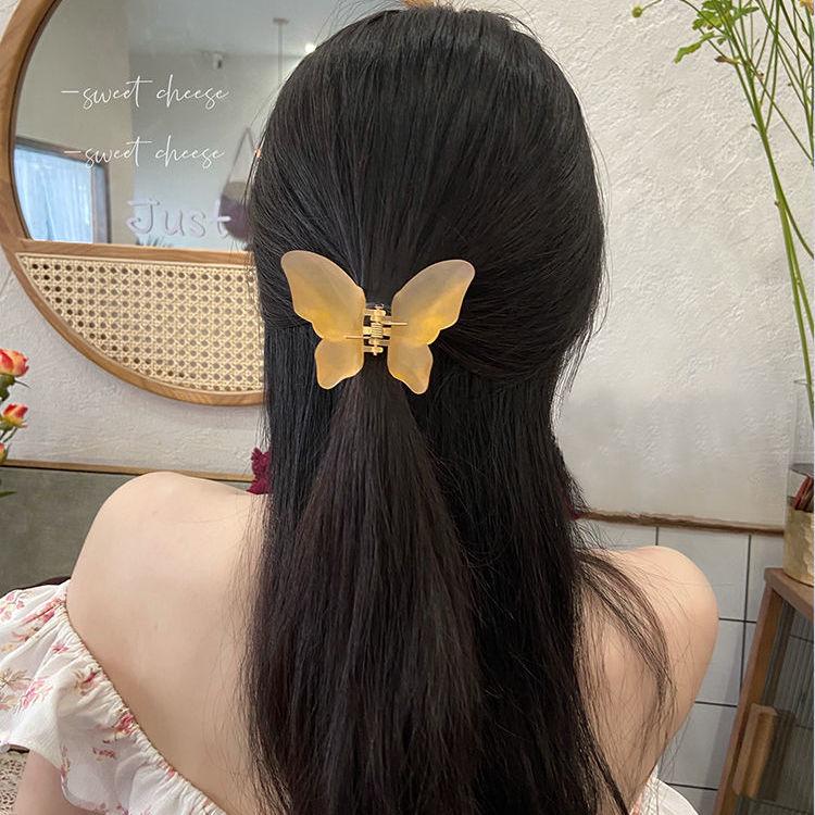 Stylish Frosted Butterfly Shark Hair Clip for Women