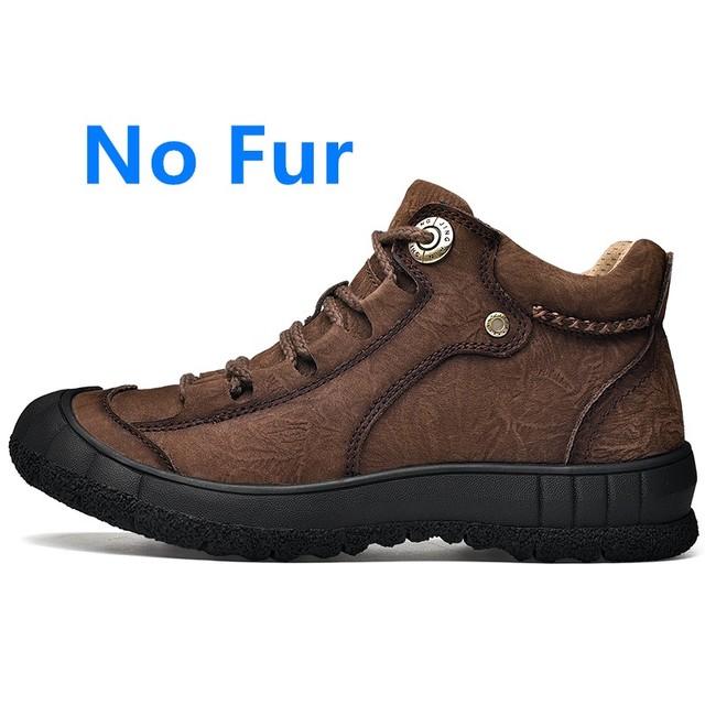 Męskie buty zimowe Outdoor Warm Snow Shoes Men Casual Oryginalne skórzane trampki Luksusowe męskie buty trekkingowe Męskie narzędzia do kostki