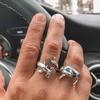 2Pcs/Set Vintage Adjustable Alloy Shark Open Rings Unisex Party Jewelry Gift