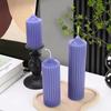 Sharp Tip Striped Cylindrical PC Candle Molds Columnar Candle Resin Acrylic Mold DIY Easy Release Aromatherapy Candle Mould Home Decoration Gifts