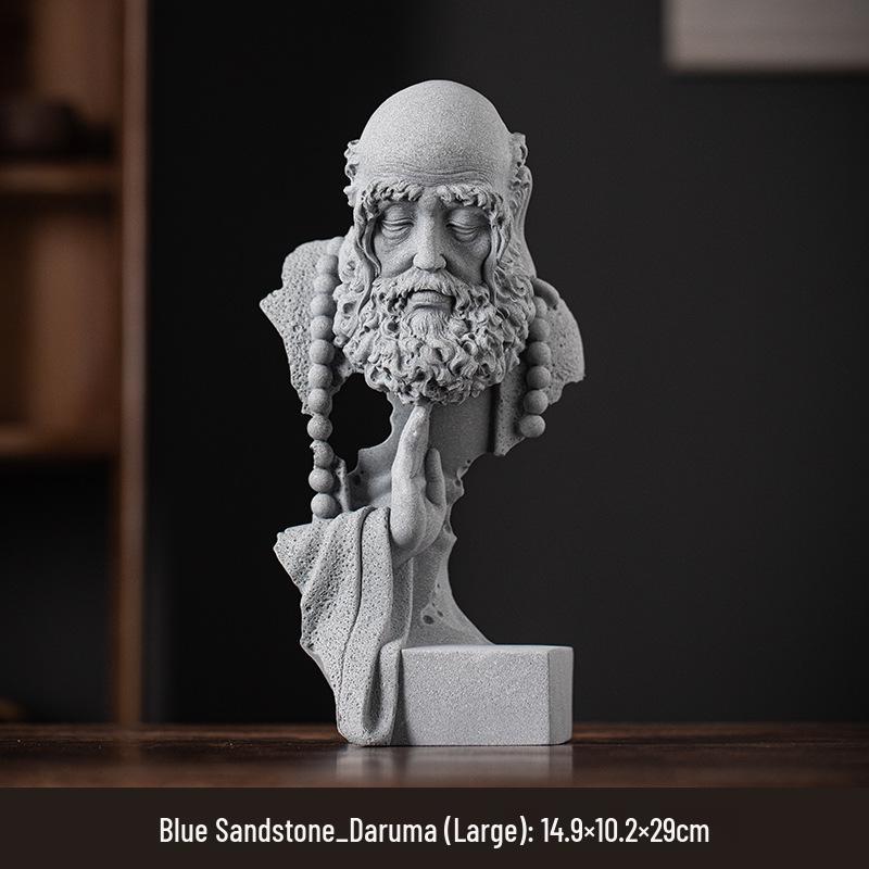 Zen-Style Xian Porcelain Buddha Ornament: Creative Desktop and Tea Room Bonsai Decoration.