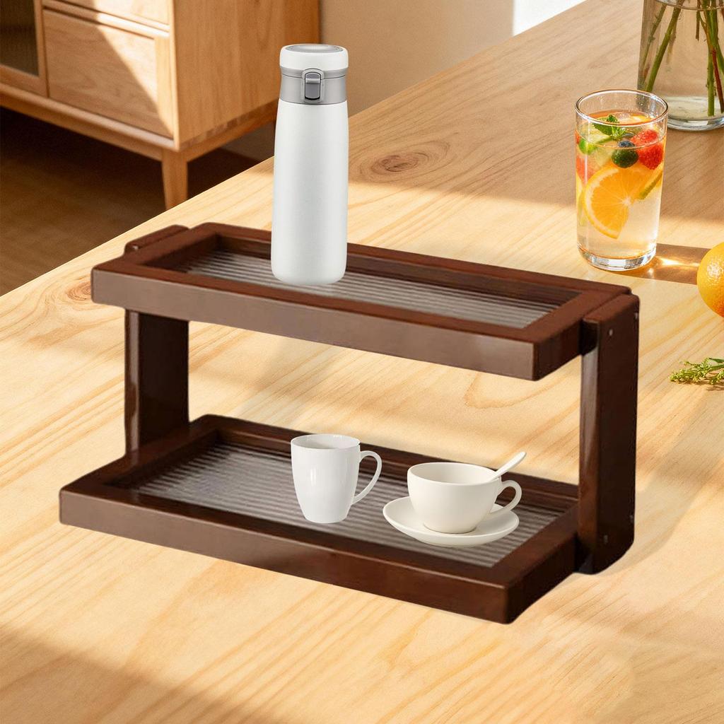 Coffee Mug Organizer Shelf Fashion Double Layer Freestanding Display Shelf Condiment Storage Rack for Collectibles Home Dorm