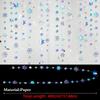 4m Paper Snowflake Streamer Romantic Reusable Christmas Hanging Streamer Glitter Durable Christmas Decoration Curtain Engagement