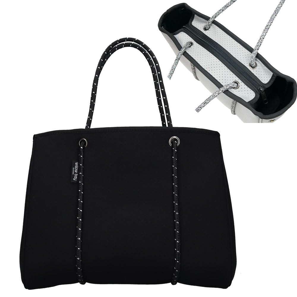DAYDREAMER Tote Bag with Zip Full Black Closure, Size, 9714, [Used]