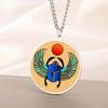 Dawapara Egyptian Scarab Beetle Pendant Necklace Ancient Egypt Jewelry Protection and Blessing Amulet Stainless Steel Necklace