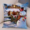 50 Style Merry Christmas Cushion Cover Decor Cute Cartoon Santa Claus Snowman Pillow Case Soft Plush Pillowcase for Sofa Home