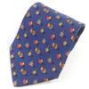Tie Pocket Watch All-over Pattern Wide Tie Navy Silk Mens Used