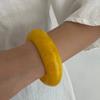 SHIXIN Exaggerated Irregular Thick Resin Acrylic Wide Bracelet Bangle For Women Retro Geometry Stacked Round Bangle Jewelry Gift