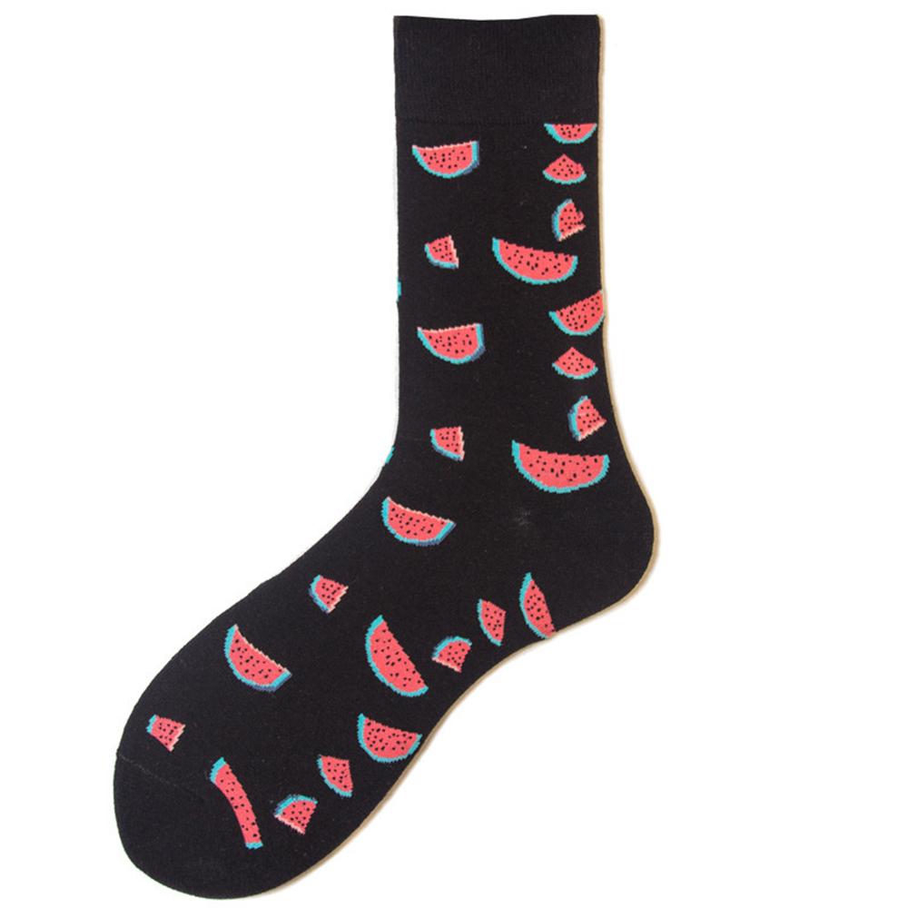Happy Cherry Lemon Pineapple Strawberry Unisex Fruit Cotton Socks Skateboard Men Fashion Business Hipster Dropship
