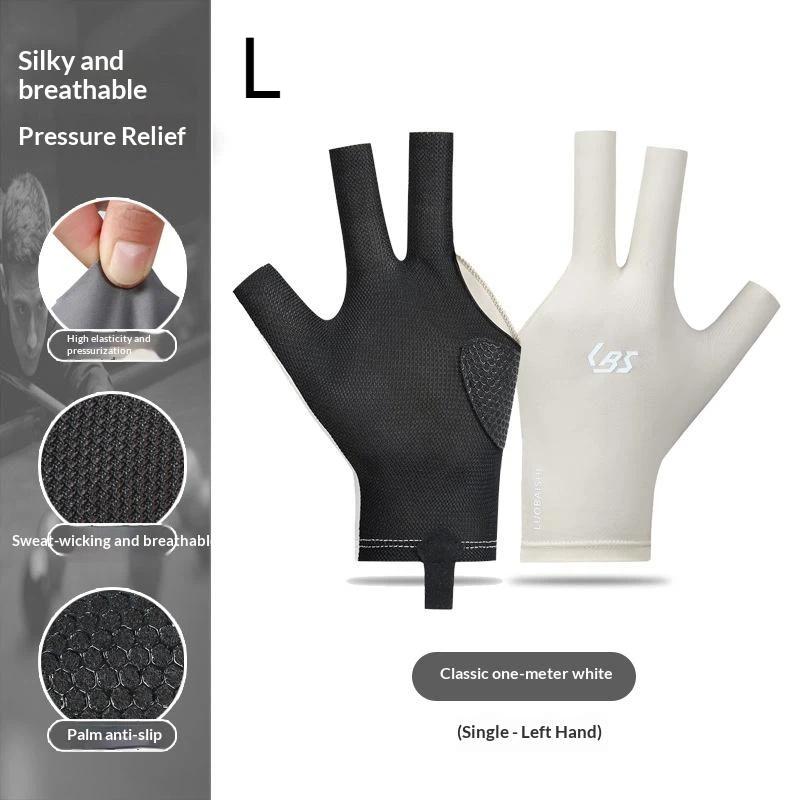 1Pc Left Right Hand Billiard Gloves Open Three Finger Non-Slip Wear Resistant Snooker Pool Gloves Billiard Training Glove