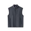 Men's Solid-color Casual Zip-up Jacket, Fleece Stand-up Collar Vest