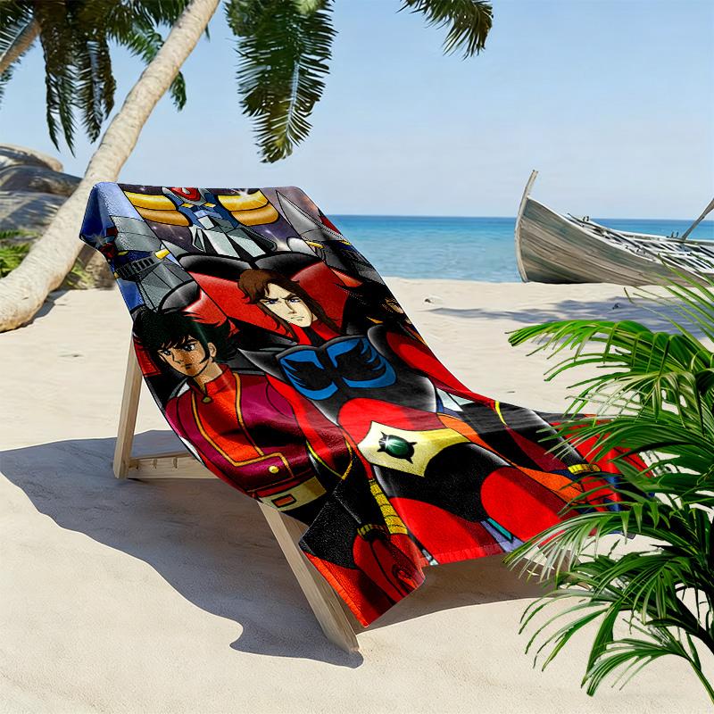 GrendizerUFO Print Beach Towel, Large Soft Quick Dry Towel for Beach Camping Swimming