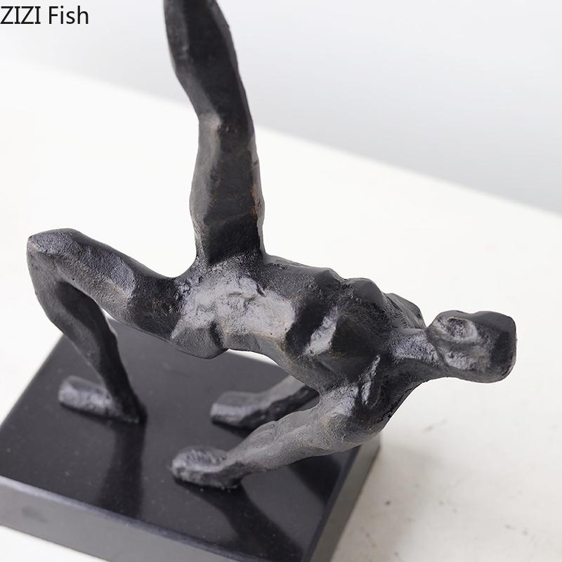 Abstract Figures Statue Desk Decoration Minimalism Athlete Character Sculpture Metal Crafts Ornaments Room Aesthetics Decor