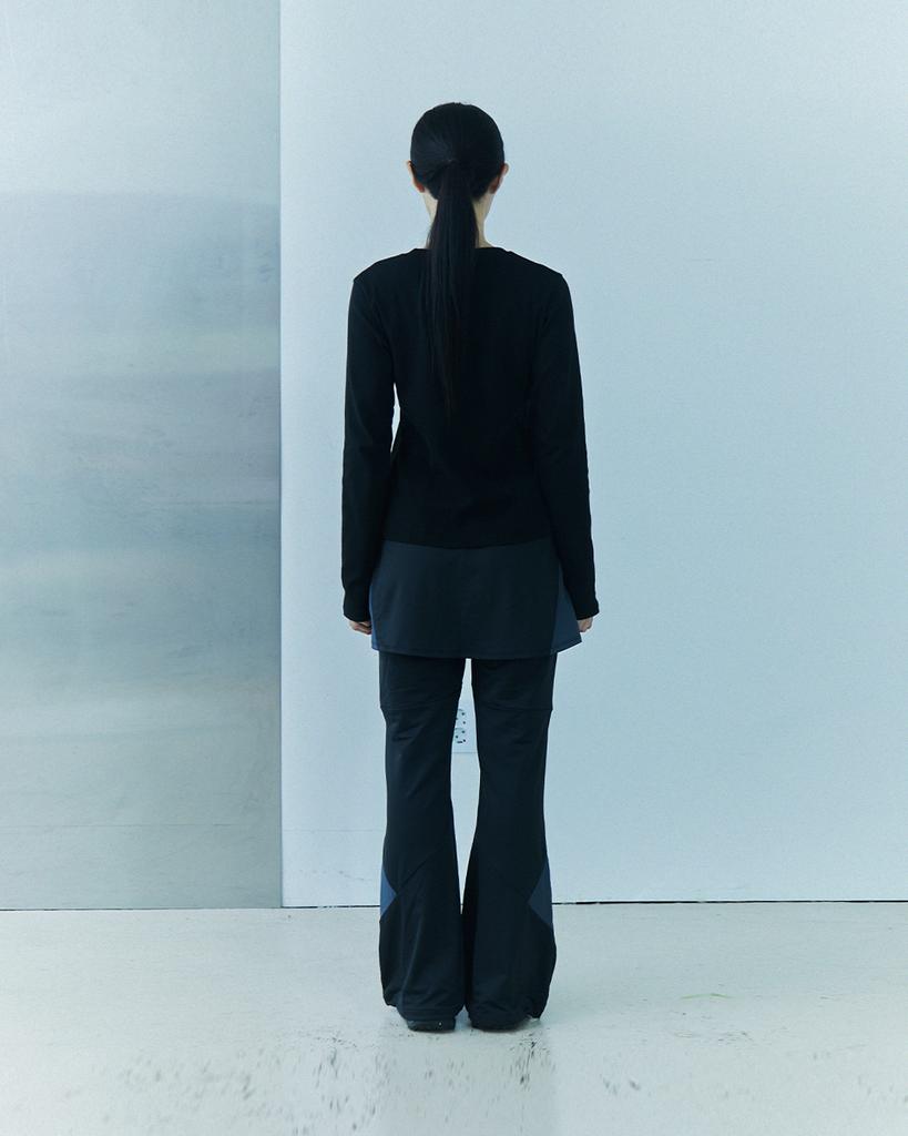 KIYOI Cutout Skirt Pants [Black]