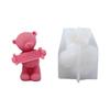 3D Slogan Bear Shaped Candle Silicone Mold for DIY Hand-made Candle Ornaments Mould Handicrafts Making Tool Baking Mold