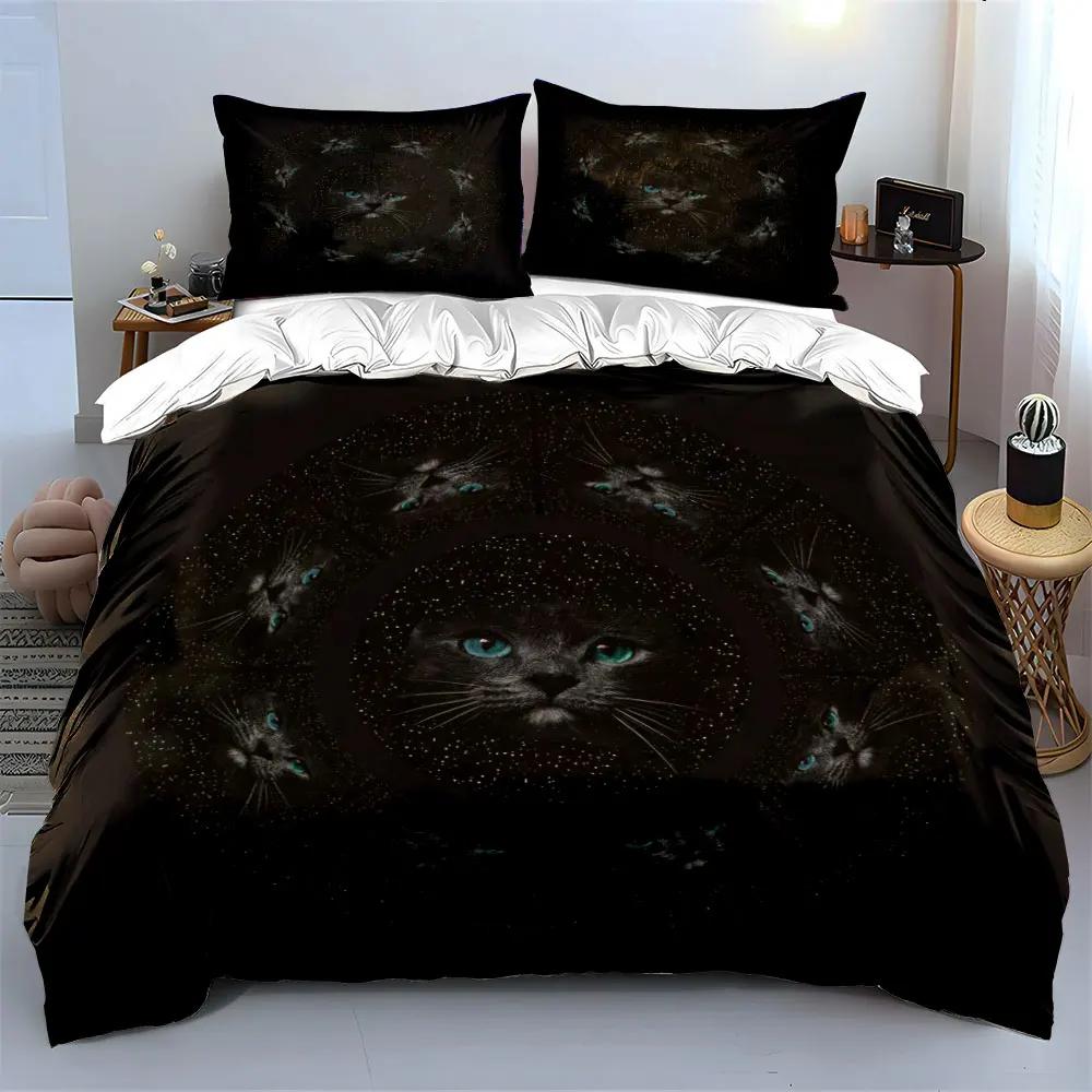 "Galaxy Cat Three-Piece Set" Soft Comfortable Duvet Cover Bedding Set Included 1*Duvet Cover & 2*Pillowcases Gift
