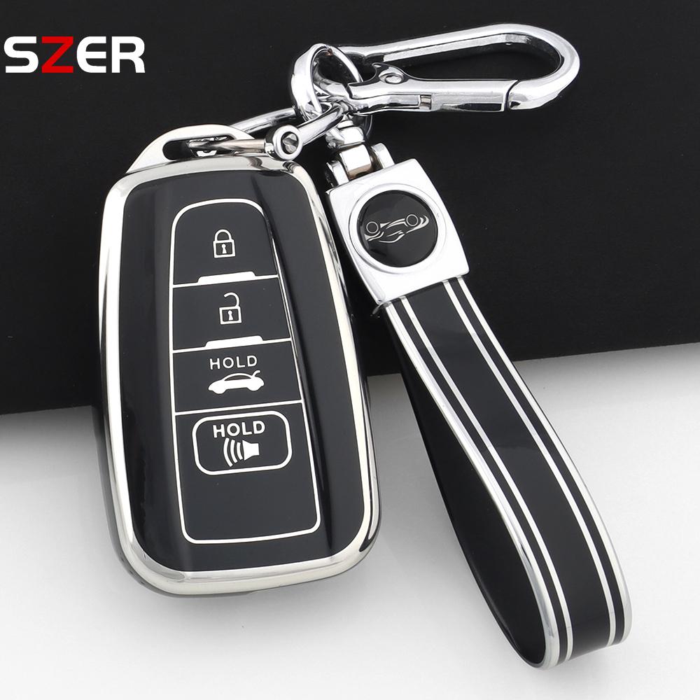 4 Buttons Tpu Remote Car Key Case Cover For Toyota Chr Camry Corolla Rav4 Highlander C-Hr Prius Land Cruiser Prado Key Chain Fob