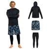 ARMOTO Rash de Manga Comprida e Calças de Surf para Fitness UPF Adequado para e Tamanhos Plus Guarda Masculina, Moletom com Capuz, Leggings, [Proteção UV, 50+, Absorção de Suor,