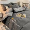 Korean Style Bedding Set Washed Cotton Duvet Cover Set Twin Double Queen Size Quilt Cover Fitted/Flat Sheet Pillowcase Bed Linen