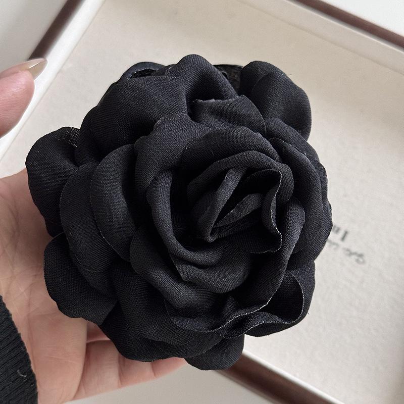 Solid Color Fabric Wers Large Claws For Women New Sweet Shark Clip French Wer Haripins Elegant Hair Accessories