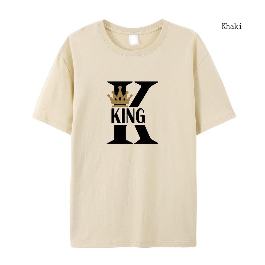 Damski Letni T-shirt z Krótkim Rękawem T-shirt z Krótkim Rękawem Król Nadruk Damski T-shirt T-shirt Jogger T-shirt z Krótkim Rękawem