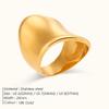Emanco New Arrival European and American Fashion Cool Easiest for Match Stainless Steel Asymmetrical Glossy Classy Niche Style All-Match Ring Women