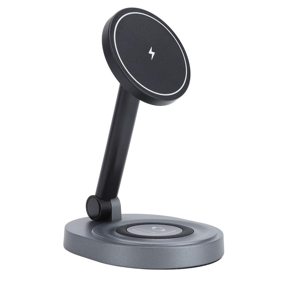 Magnetic Wireless Charger Station 360 Degree Rotating Fast Charging LED Indicator Light Wireless