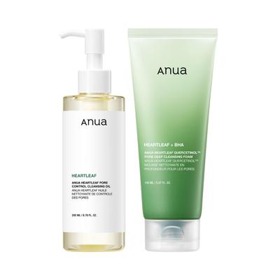 Heartleaf Double Cleansing Set (Heartleaf Pore Control Cleansing Oil 200ml+Heartleaf Quercetinol Pore Deep Cleansing Foam 150