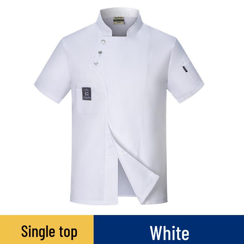 

Summer Chef Workwear: Breathable Short Sleeve Kitchen Uniform for Men & Women 4XL білий
