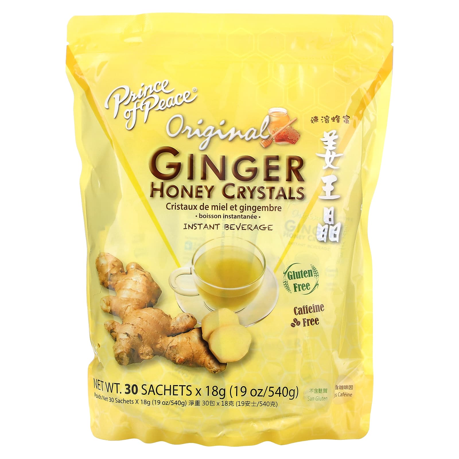 

Ginger Honey Crystals, Original, Caffeine Free, 30 Packets, 18G Each