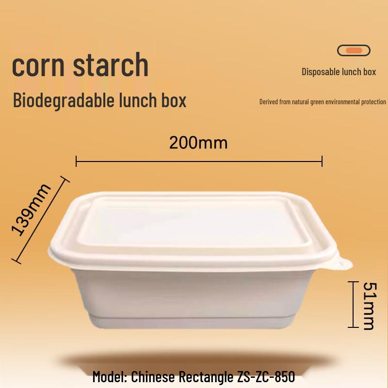 Wan Da Xia Biodegradable Rectangular Takeaway Containers