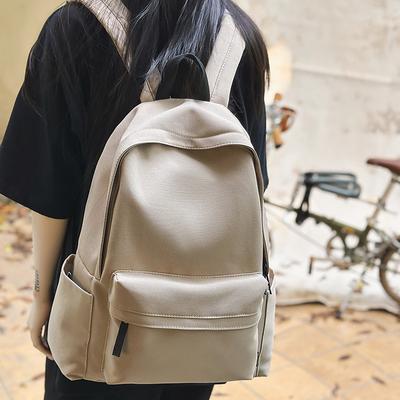 New Retro Casual Schoolbag Women's Large Capacity Backpack College Student Junior High School Student Simple and Versatile Backpack