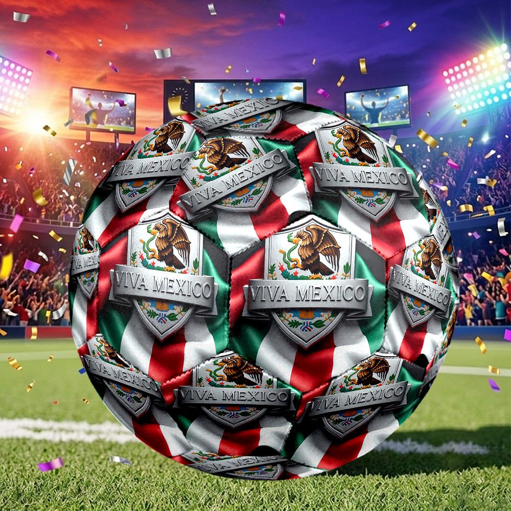1 Stück Mexikanische Flagge Bürogröße 5 Fußball, Geeignet für Übungsspiele/Turniertraining, Leicht und Langlebig mxg7035