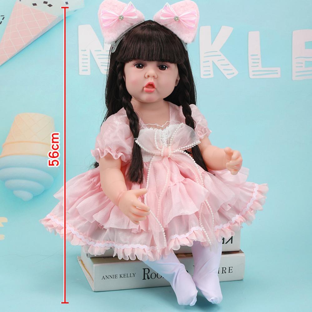 56Cm Reborn Simulation Barbie Gift Doll Baby Soft Gel Girl Toy Set Children's Doll