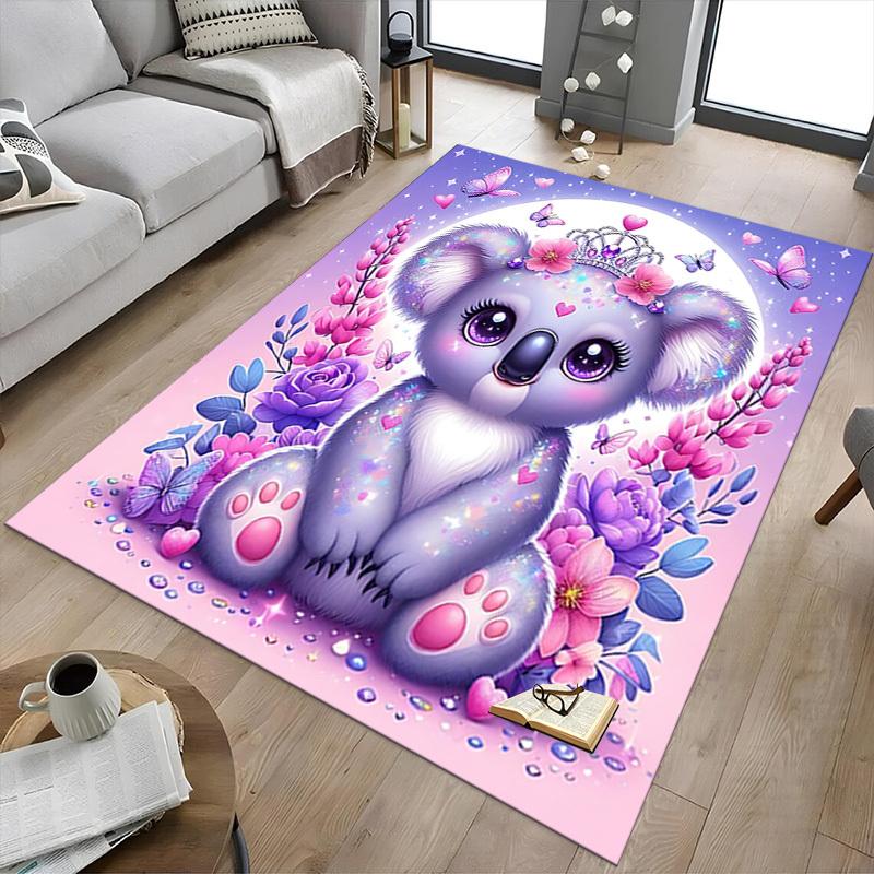 1pc Koala Princess Carpet Office Rug Outdoor Mat Home Decor Area Carpet Festival Gift Office Desk Chair Carpet