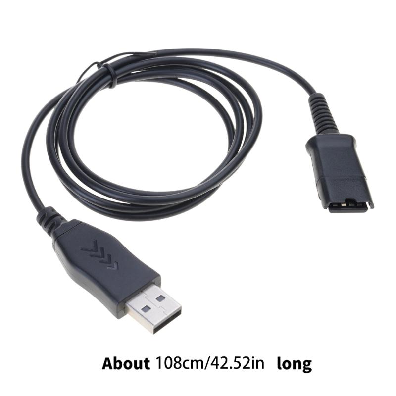 Plugs and Play USB Interfaces Cable for Quick Disconnect Headsets Connecting To PC Laptop Softphone 47.24inch/120cm