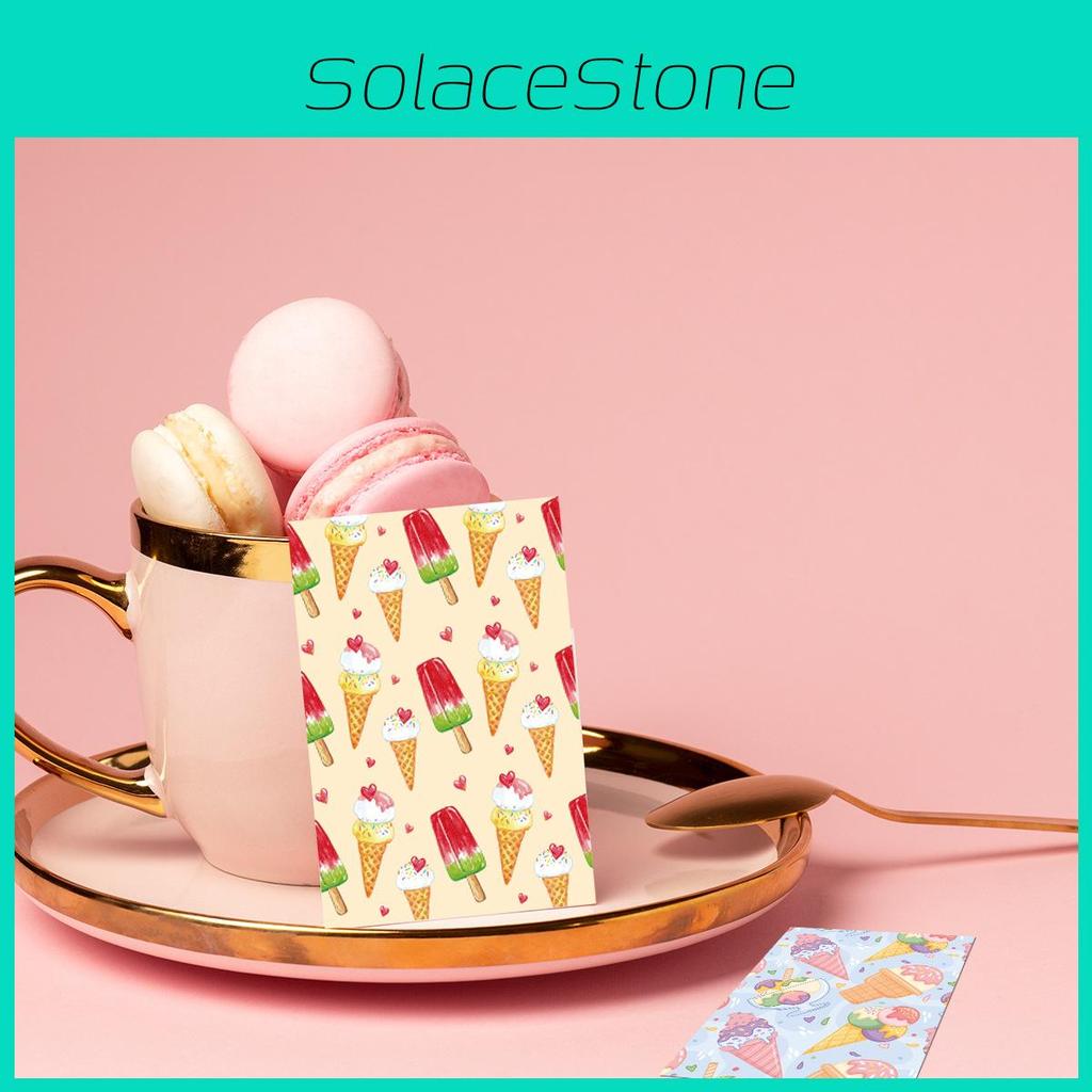 Colorful Summer Themed Ice Cream Pattern Greeting Card Envelope Sticker Set