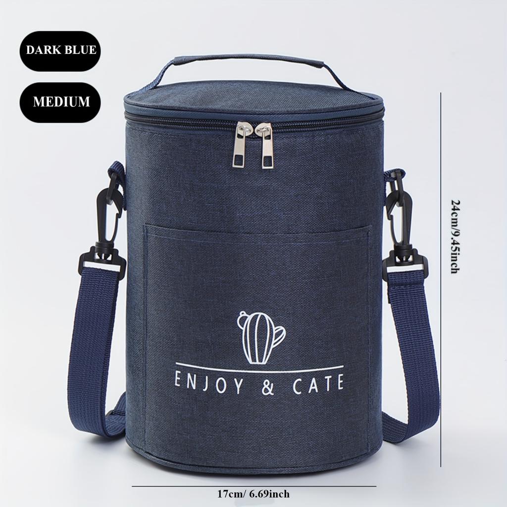 Large Capacity Insulated Cooler Bag - Portable Aluminum Foil for Freshness & Heat Preservation, Durable Zipper Closure, Ideal for Outdoor Travel