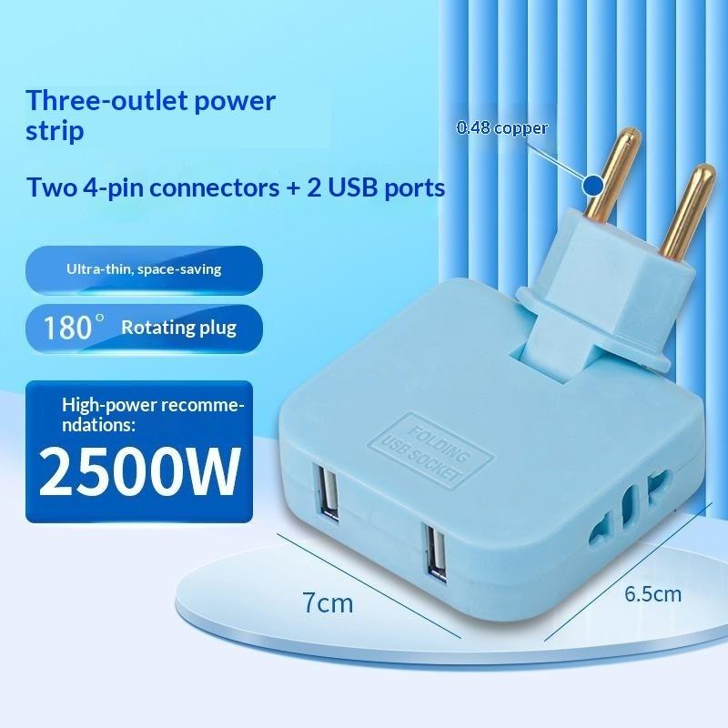 Univerzální cestovní adaptér s jedním otočným a třemi zásuvkami, s porty USB-C a USB, vhodný pro 200 zemí pro mezinárodní cestování a služební cesty