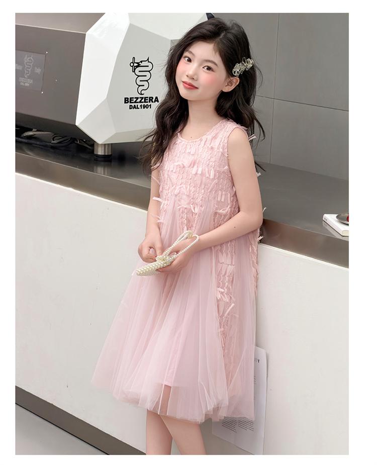 Girls' summer dress 2026 new style children's stylish sleeveless mesh princess dress girls' summer dress fluffy skirt