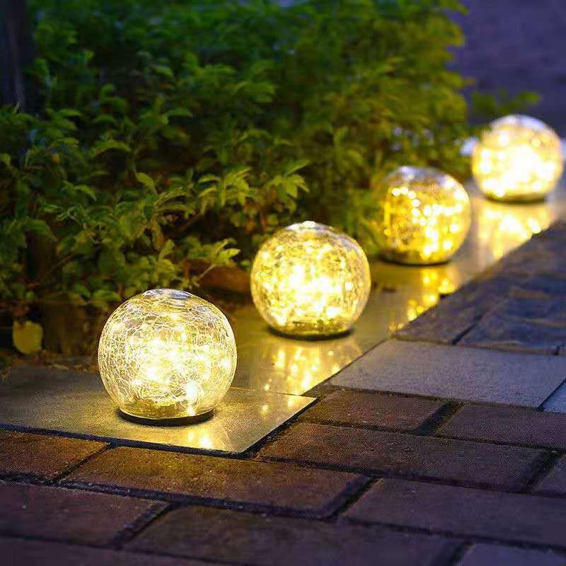 1PC Solar Cracked Glass Light - LED Waterproof Garden Light Garden Decor for Pathways/Lawn/Courtyard