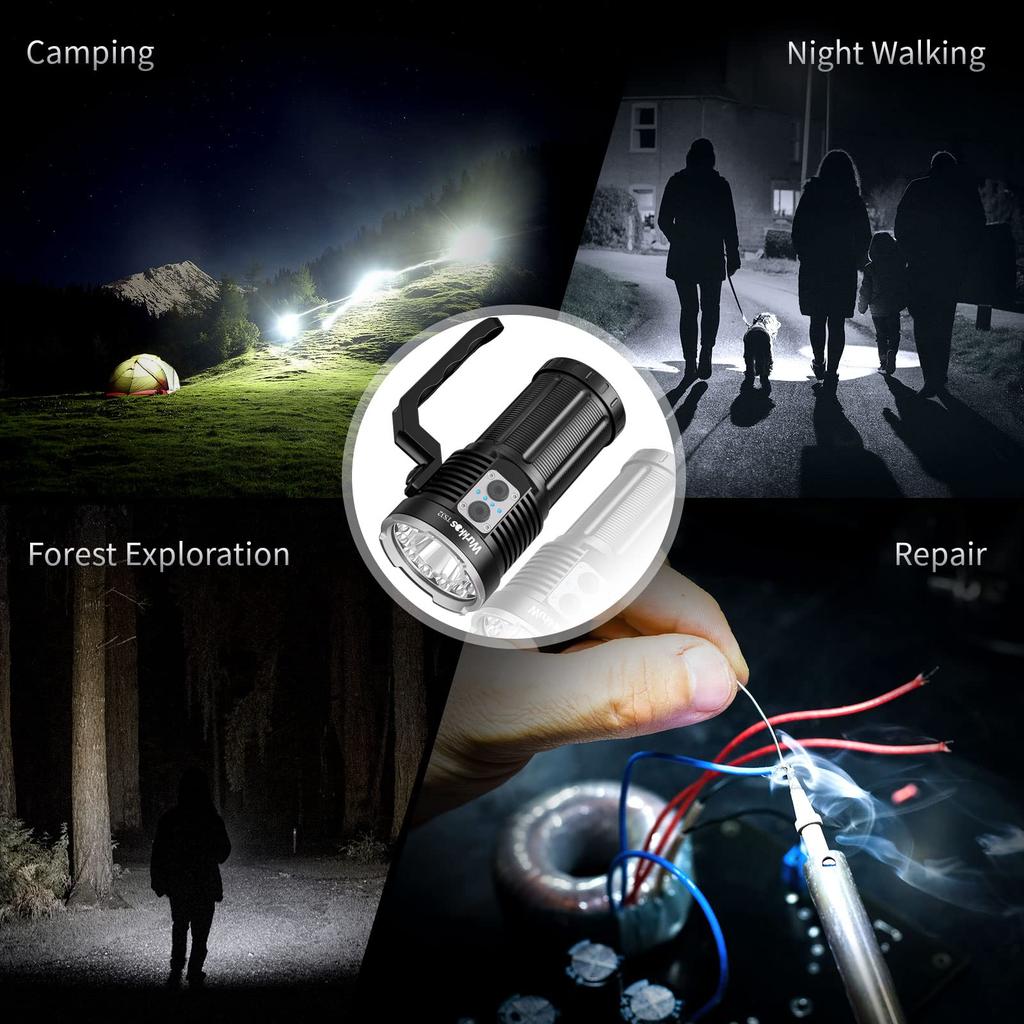 Wurkkos TS32 Rechargeable IP68 12 X 519A and 1 X SFT 40 Emergency Flashlight with Discharge 2 for Camping and Hiking Flashlight, 13,000 Lumens,