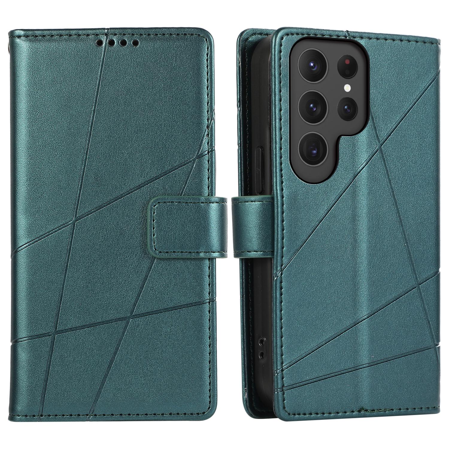 DF-06 For Samsung Galaxy S25 Ultra Phone Case Line Imprint Leather Wallet Cover E
