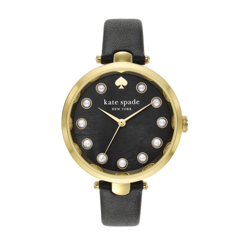 

Kate Spade New York Holland Three-Hand Black Leather Watch