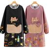 Cartoon Kitchen Apron Waterproof Long Sleeve Cooking Baking Bibs Cross Back Anti-fouling Catering Work Clothes for Home Kitchen