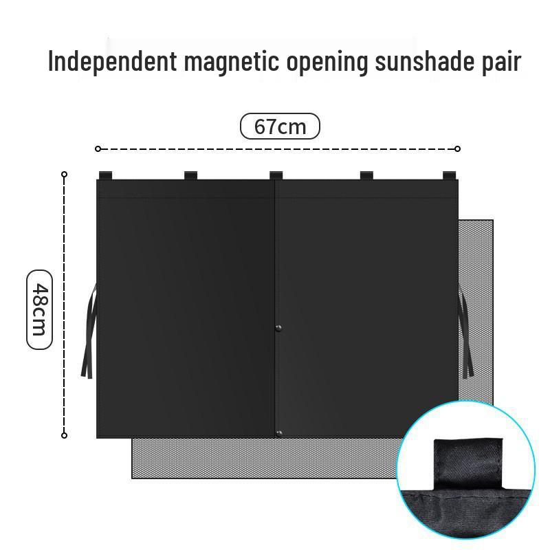 Magnetic Double Layer Car Sunshade Mesh - Side Window Summer Sun Blocker Curtains