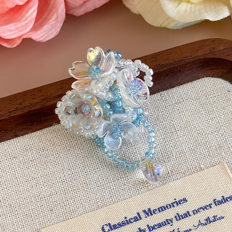 Crystal Shoes Decorations Korean Transparent Jelly Shoes Decorative Shoe Buckle Handmade DIY Beaded Flower Hole Shoe Accessories